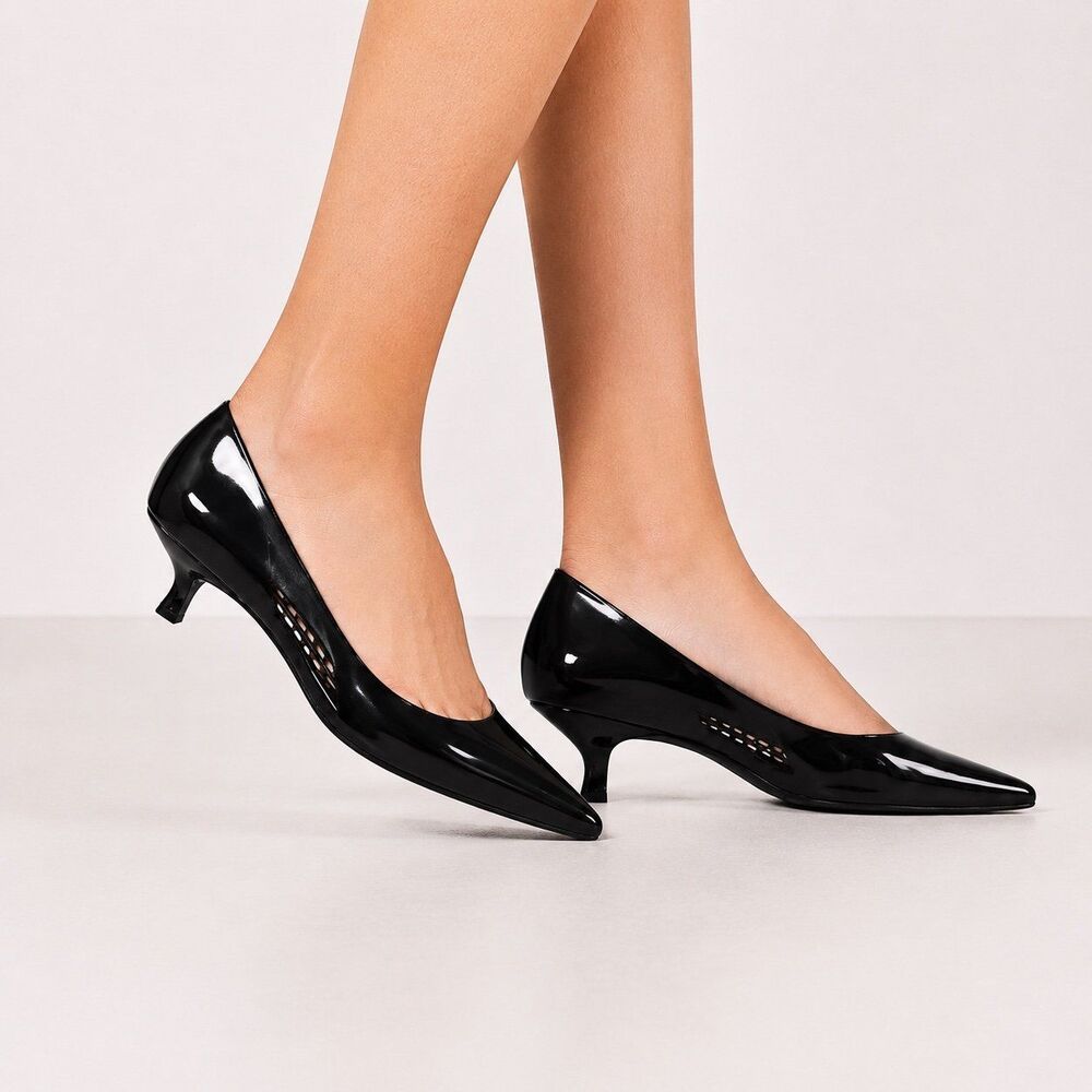 Jeffrey Campbell Millenni Jelly Pointed Toe Knitten Heels in Classic Black 10 41